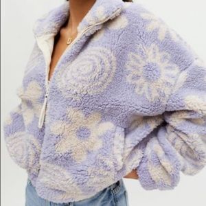 NWT UO Olivia Print Sherpa Jacket Size: Medium SKU: 61265542   *Price is firm*